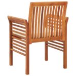 Chaises de jardin avec coussins lot de 4 Bois d'acacia massif – Image 4