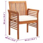 Chaises de jardin avec coussins lot de 4 Bois d'acacia massif – Image 7