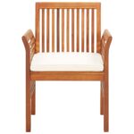 Chaises à manger de jardin et coussins lot de 8 Bois acacia – Image 2