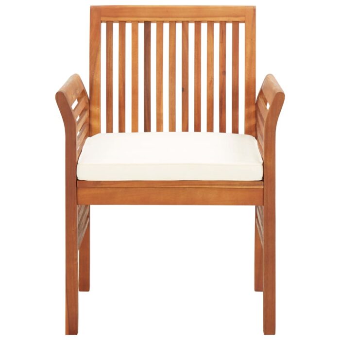 Chaises à manger de jardin et coussins lot de 8 Bois acacia – Image 2
