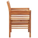 Chaises à manger de jardin et coussins lot de 8 Bois acacia – Image 3