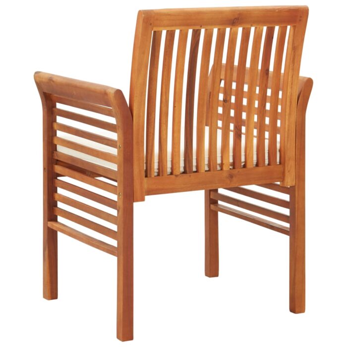 Chaises à manger de jardin et coussins lot de 8 Bois acacia – Image 4