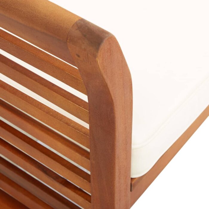 Chaises à manger de jardin et coussins lot de 8 Bois acacia – Image 6