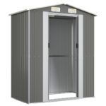 Abri de jardin Gris clair 192x108x223 cm Acier galvanisé – Image 4