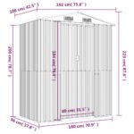 Abri de jardin Gris clair 192x108x223 cm Acier galvanisé – Image 6
