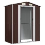 Abri de jardin Marron foncé 192x108x223 cm Acier galvanisé – Image 4