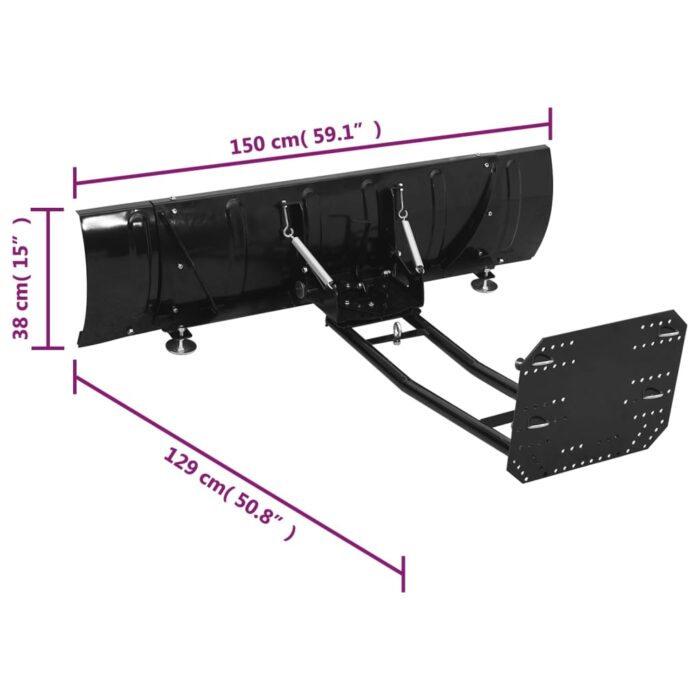 Chasse-neige pour VTT 150x38 cm Noir – Image 9