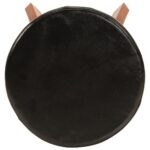 Tabourets de bar 2 pcs Cuir véritable et bois d'acacia solide – Image 3