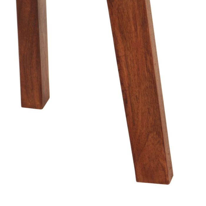 Tabourets de bar 2 pcs Cuir véritable et bois d'acacia solide – Image 5