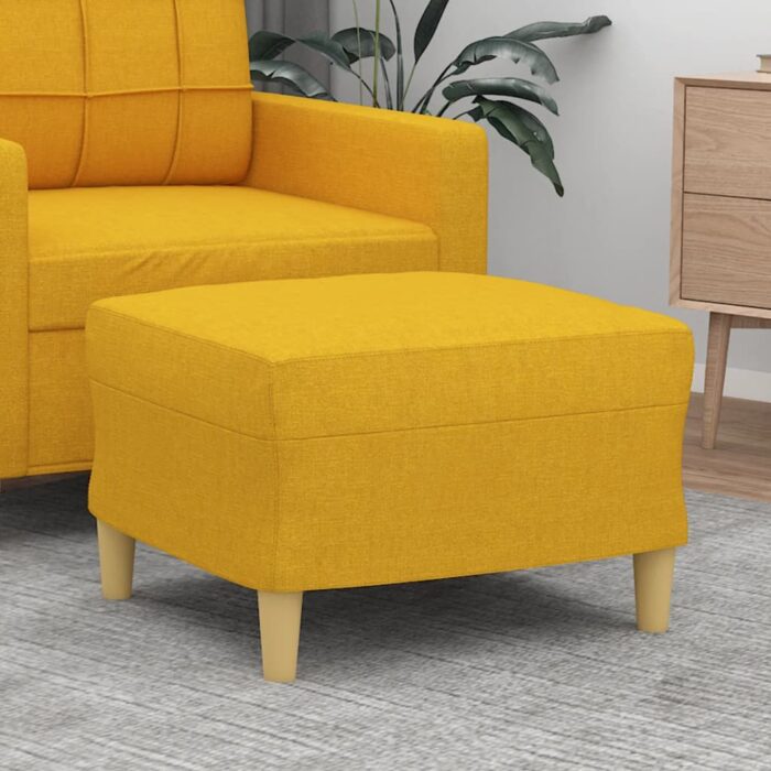 Repose-pied Jaune clair 60x50x41 cm Tissu – Image 1