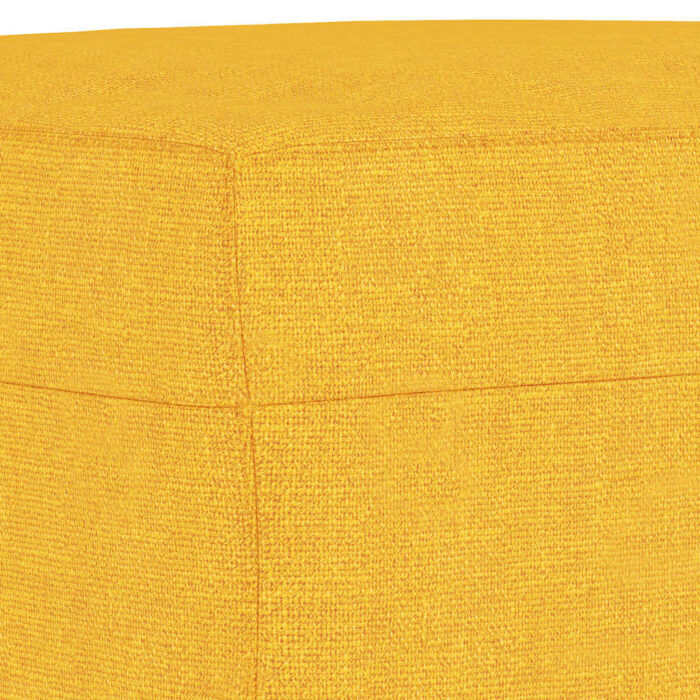 Repose-pied Jaune clair 70x55x41 cm Tissu – Image 3