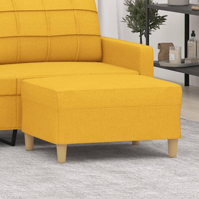 Repose-pied Jaune clair 70x55x41 cm Tissu – Image 1