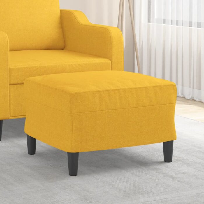 Repose-pied Jaune clair 60x50x41 cm Tissu – Image 1