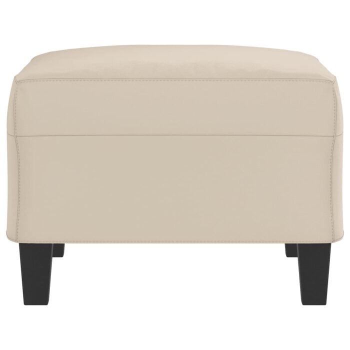 Repose-pied Crème 70x55x41 cm Tissu microfibre – Image 2