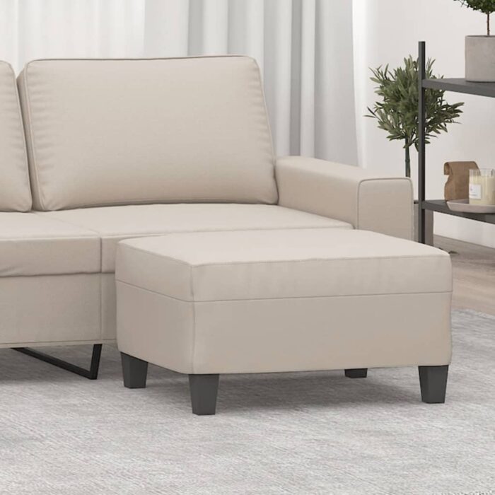 Repose-pied Crème 70x55x41 cm Tissu microfibre – Image 1