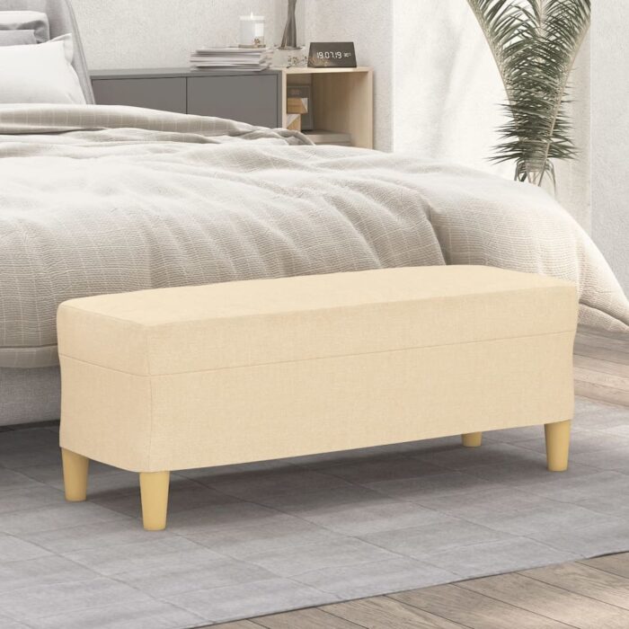 Banc Crème 100x35x41 cm Tissu – Image 1