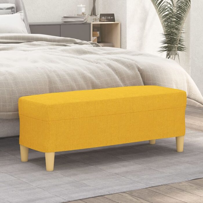 Banc Jaune clair 100x35x41 cm Tissu – Image 1