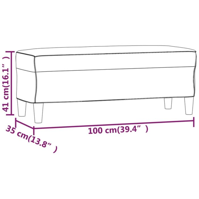 Banc Gris foncé 100x35x41 cm Tissu – Image 5
