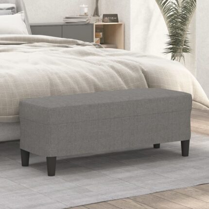 Banc Gris foncé 100x35x41 cm Tissu