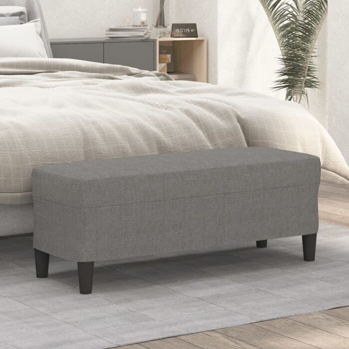 Banc Gris foncé 100x35x41 cm Tissu – Image 1