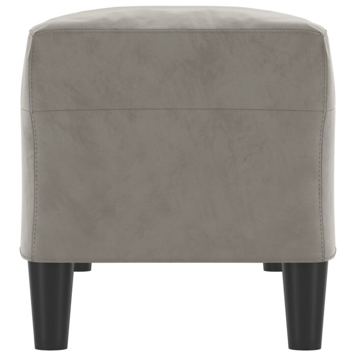 Banc Gris clair 100x35x41 cm Velours – Image 2