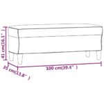 Banc Gris foncé 100x35x41 cm Velours – Image 5