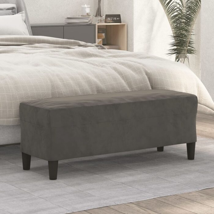VXL8720287187257_m_en_hd_1.jpg Banc Gris foncé 100x35x41 cm Velours – Image 1