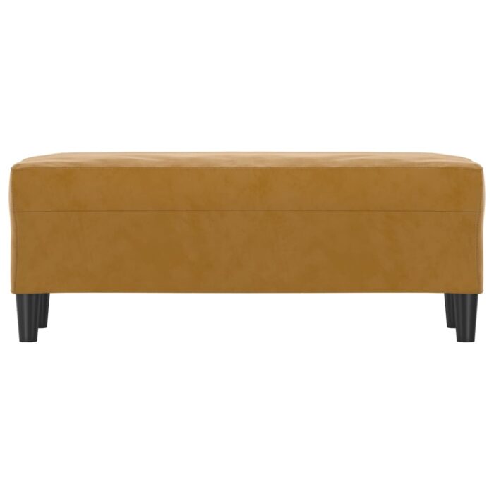 Banc Marron 100x35x41 cm Velours – Image 2