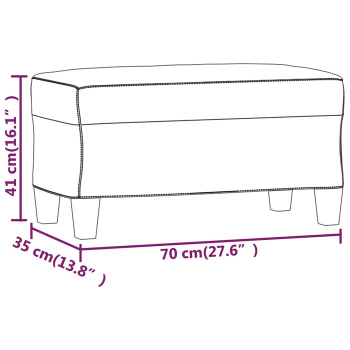 Banc Noir 70x35x41 cm Similicuir – Image 5