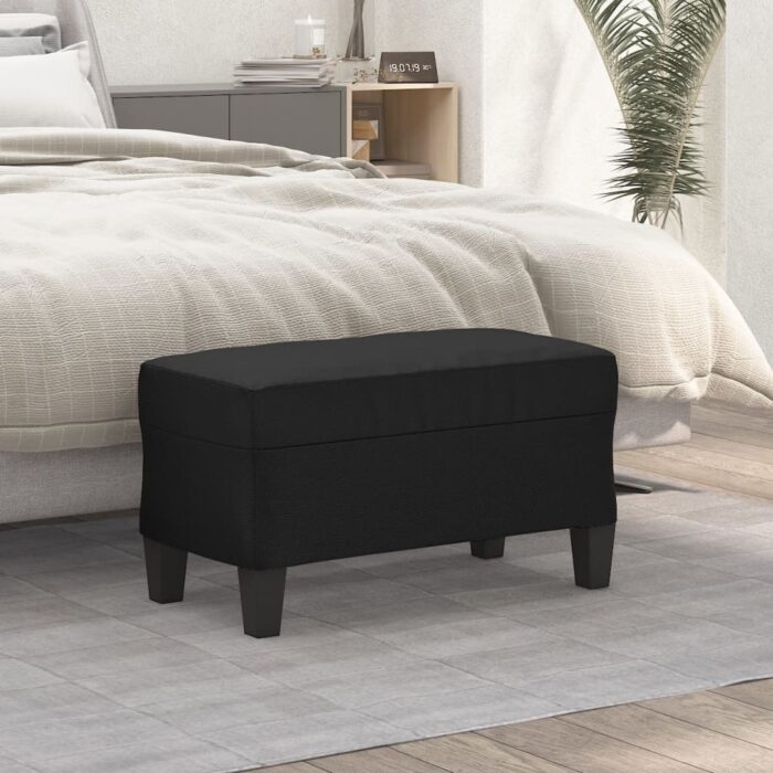 Banc Noir 70x35x41 cm Similicuir – Image 1