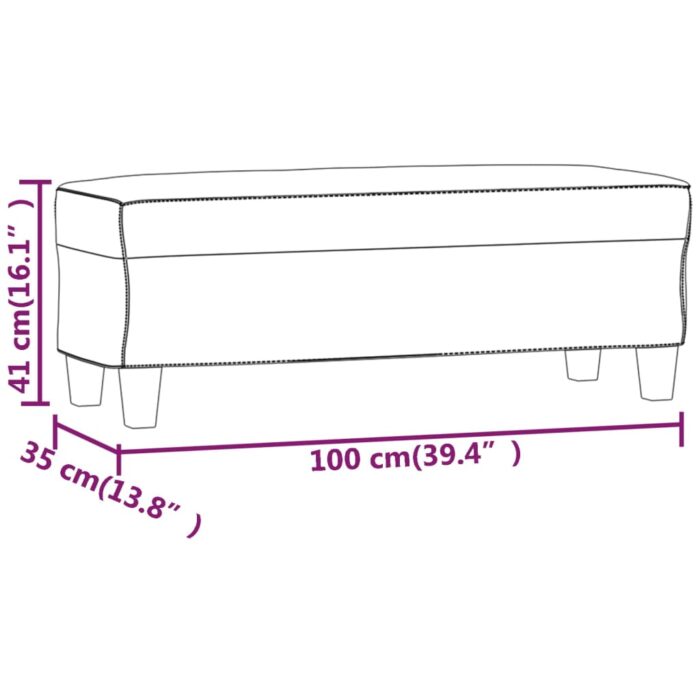 Banc Gris foncé 100x35x41 cm Tissu – Image 5