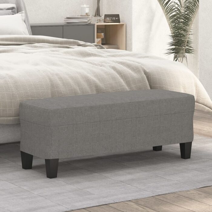 Banc Gris foncé 100x35x41 cm Tissu – Image 1