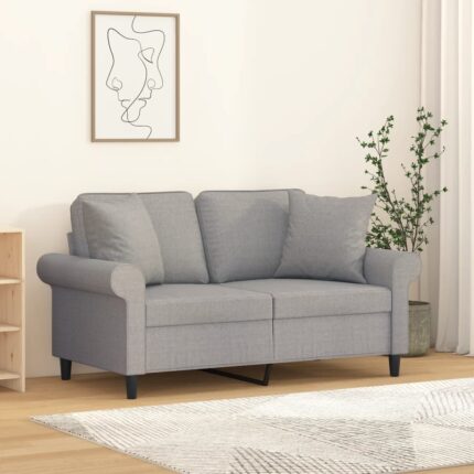 Coussins décoratifs 2 pcs Gris clair 40x40 cm Tissu