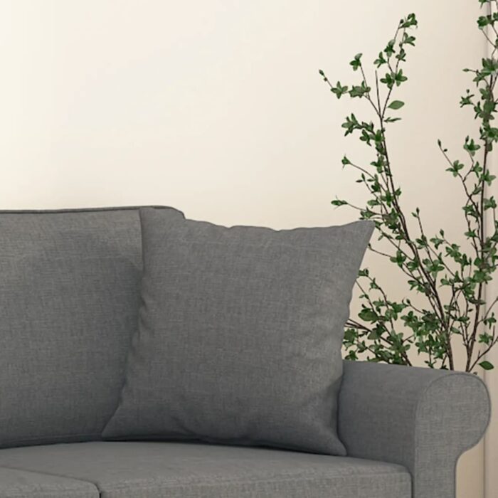 Coussins décoratifs 2 pcs Gris foncé 40x40 cm Tissu – Image 3