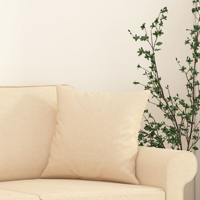 Coussins décoratifs lot de 2 Crème 40x40 cm Tissu – Image 3