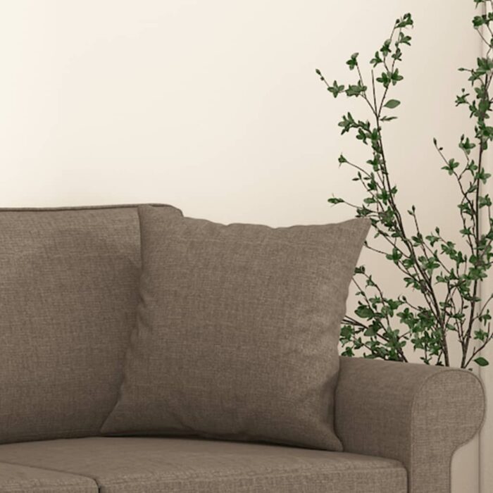 Coussins décoratifs lot de 2 Taupe 40x40 cm Tissu – Image 3
