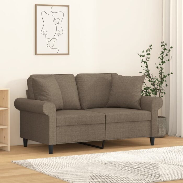 Coussins décoratifs lot de 2 Taupe 40x40 cm Tissu – Image 1