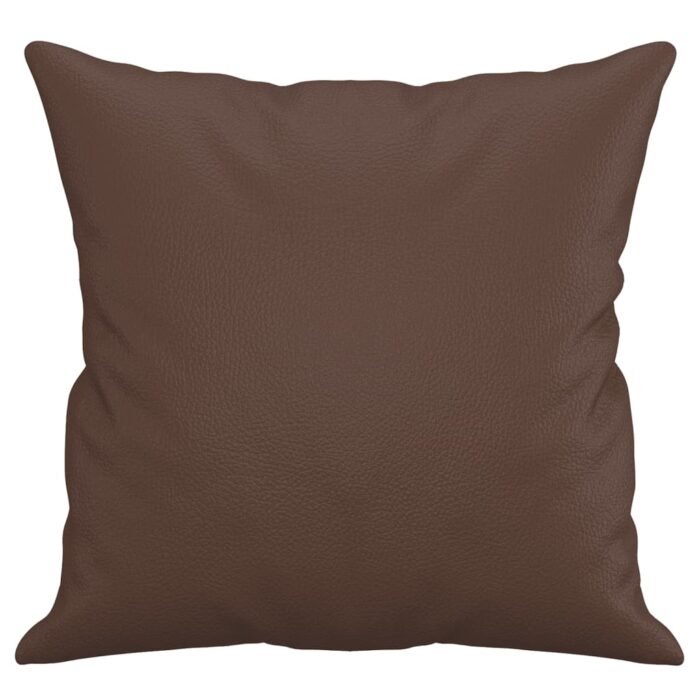 Coussins décoratifs lot de 2 Marron 40x40 cm Similicuir – Image 2