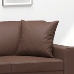 Coussins décoratifs lot de 2 Marron 40x40 cm Similicuir – Image 3