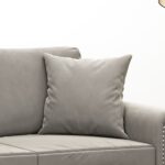 Coussins décoratifs 2 pcs Gris clair 40x40 cm Velours – Image 3