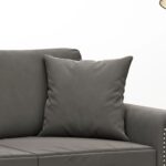 Coussins décoratifs 2 pcs Gris foncé 40x40 cm Velours – Image 3