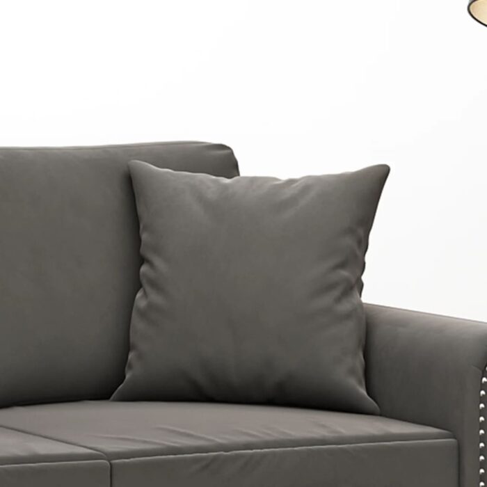 Coussins décoratifs 2 pcs Gris foncé 40x40 cm Velours – Image 3