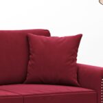 Coussins décoratifs 2 pcs Rouge bordeaux 40x40 cm Velours – Image 3