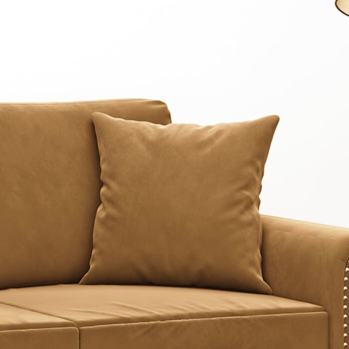 Coussins décoratifs lot de 2 Marron 40x40 cm Velours – Image 3