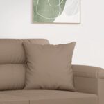 Coussins décoratifs lot de 2 Taupe 40x40 cm Tissu microfibre – Image 3