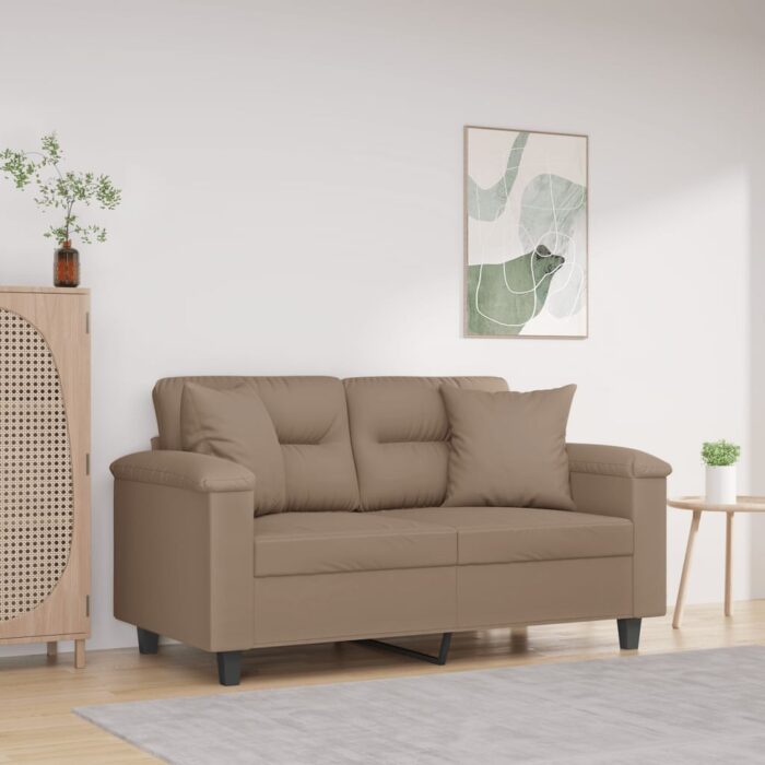 Coussins décoratifs lot de 2 Taupe 40x40 cm Tissu microfibre – Image 1