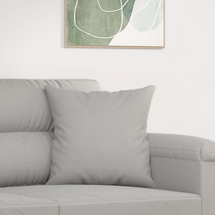 Coussins décoratifs 2 pcs Gris clair 40x40 cm Tissu microfibre – Image 3