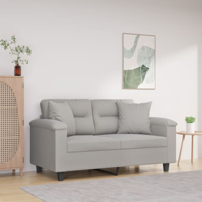 Coussins décoratifs 2 pcs Gris clair 40x40 cm Tissu microfibre – Image 1
