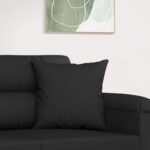 Coussins décoratifs lot de 2 Noir 40x40 cm Tissu microfibre – Image 3