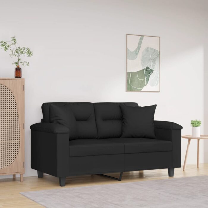 Coussins décoratifs lot de 2 Noir 40x40 cm Tissu microfibre – Image 1